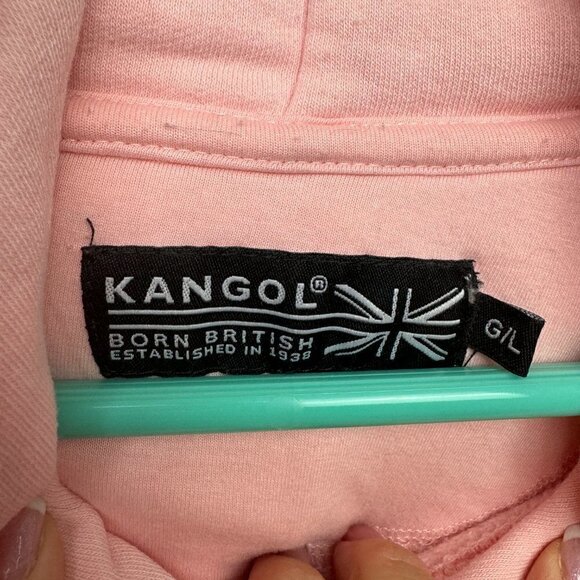 EUC - Kangol Light Pink boyfriend hoodie, Size L - Picture 3 of 5
